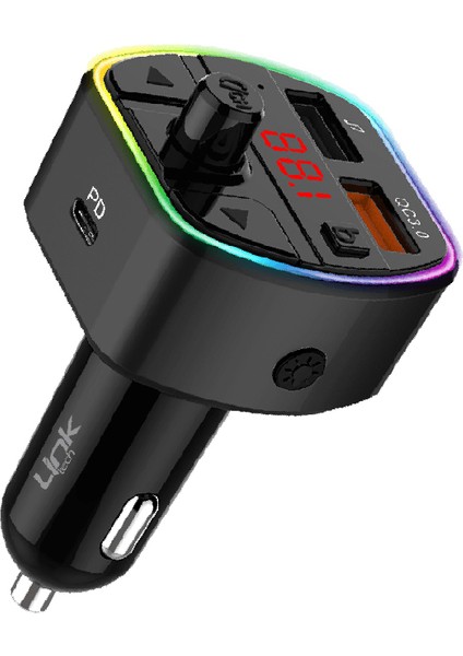 Linktech GP14 38W Pd + Qc3.0 LED Ekranlı  Fm Transmitter