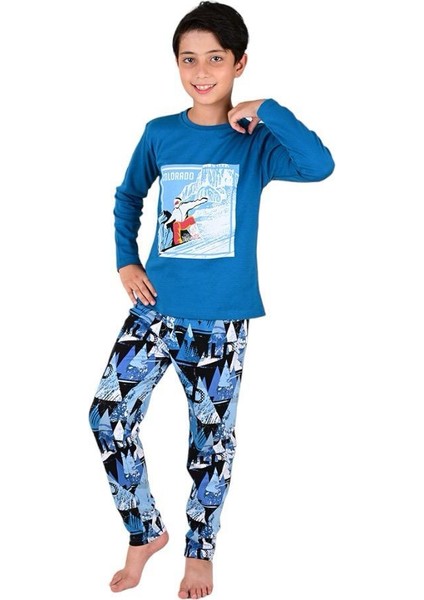 Erkek Çocuk Colorado %100 Pamuk Penye Pijama Takımı