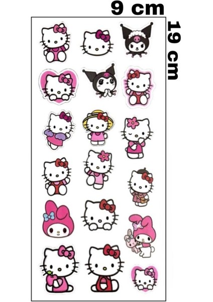 Kuromi Hello Kitty Çocuk Genç Geçici Dövme