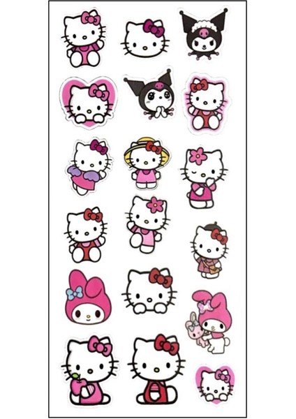 Kuromi Hello Kitty Çocuk Genç Geçici Dövme