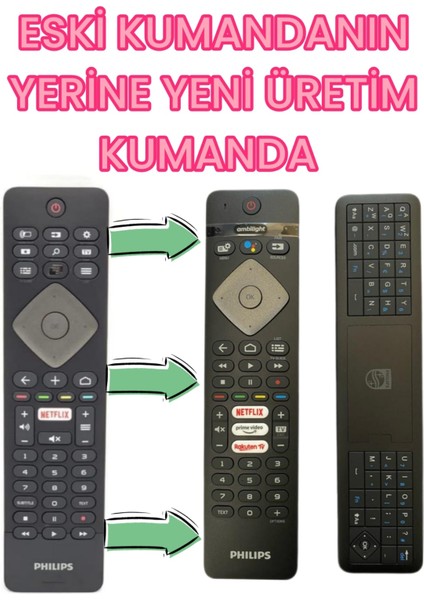 Klavyeli Remote YKF413-002 Klavyeli Netflix (Orjinal) Tv kumanda