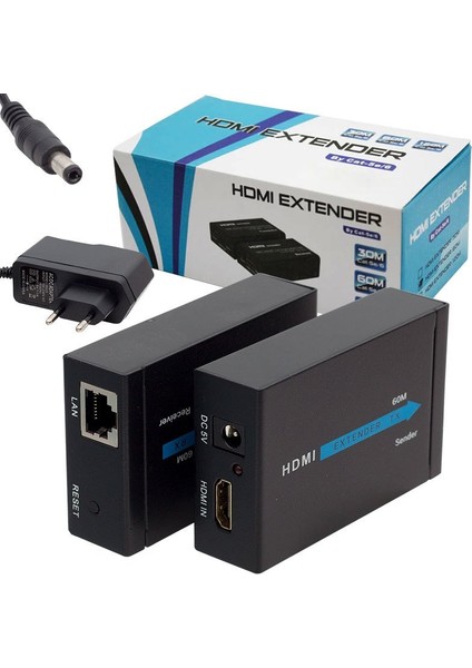 Powermaster PM-18232 Hdmı To Cat5 Cat6 60 Metre Uzatıcı Extender Uzatıcı Extender HDMI