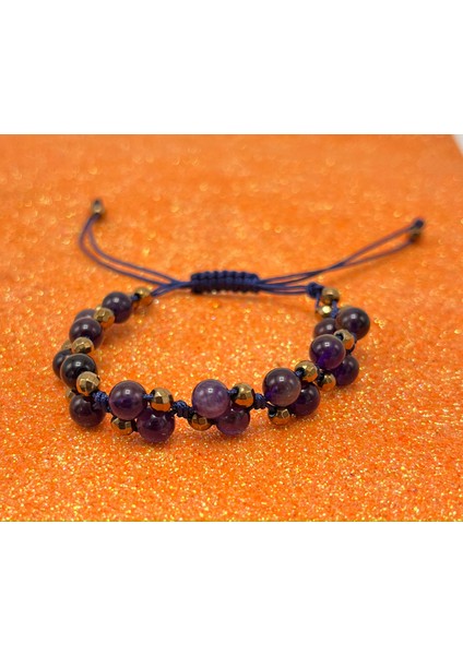 6mm Ipli Ametist Ayarlanabilir Ölçü Doğal Taş Bileklik fiyatları