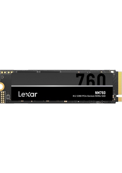 NM760 512GB SSD M.2 2280 Pcıe GEN4X4 Nvme 1.4 Dahili SSD 5300 Mb/s'ye Kadar Okuma 4000 Mb/s'ye Kadar Yazma Dahili Katı Hal Sürücüsü (LNM760X512G-RNNNG), Siyah