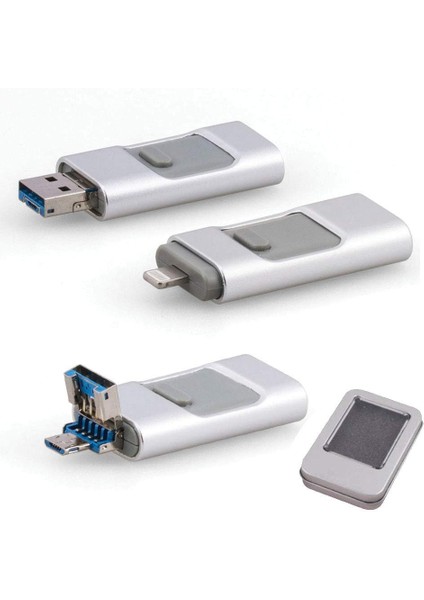 202 USB 2.0 Bellek, 16 Gb, Lightning, Otg, Type-C, Micro Sd ve Kart Okuyucu