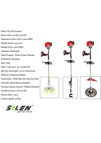 Yan Tırpan + Zeytin Hasat + Fındık Silkeleme Makinesi 3.2kw 4.6hp