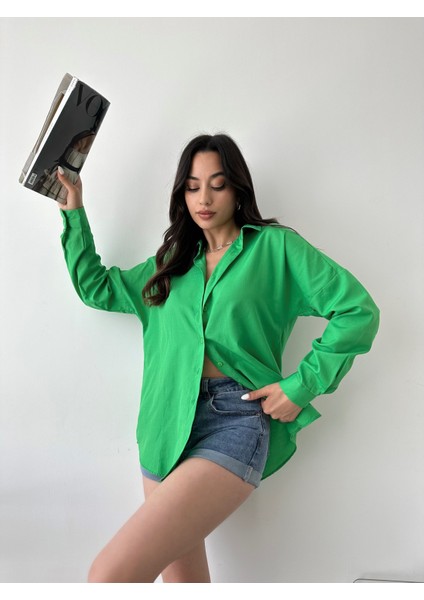 Düşük Omuz Oversize Gömlek