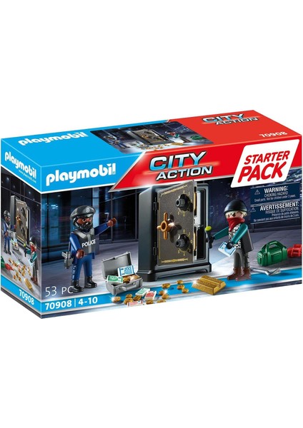 Playmobil 70908 Şehir Aksiyonu Polis Banka Soygunu Başlangıç Paketi, Eğlenceli Yaratıcı Rol Yapma, Oyun Seti, 4 Yaş ve Üzeri Çocuklar Için Uygundur