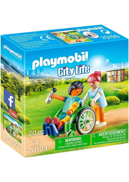 Playmobil City Life 70193 Tekerlekli Sandalyedeki Hasta, Yaşlar 4 ve Üzeri