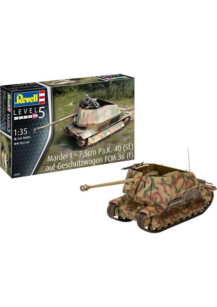 Marder I 7,5cm Pa.k. 40 (Sf.) Auf Fcm 36(F) Model Kit Askeri Araç