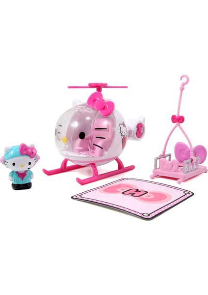 , 253243000, Hello Kitty Helikopter, 17.5 Cm, Açılabilir Ön Cam, Sedye Aksesuarlı, Hello Kitty Helicopter