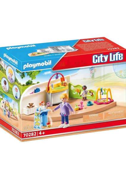 Playmobil 70282 Şehir Hayatı Ana Okulu Yürümeye Başlayan Çocuk Odası, Eğitici Oyuncak, Eğlenceli, Yaratıcı Rol Yapma, Oyun Seti, 4 Yaş ve Üzeri Çocuklar Için Uygundur