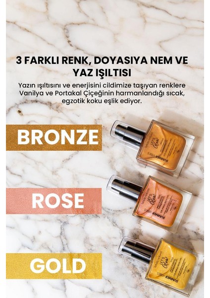 Bade Natural Nemlendirici Işıltılı Rose Çok Amaçlı Vücut Yağı 50 ml