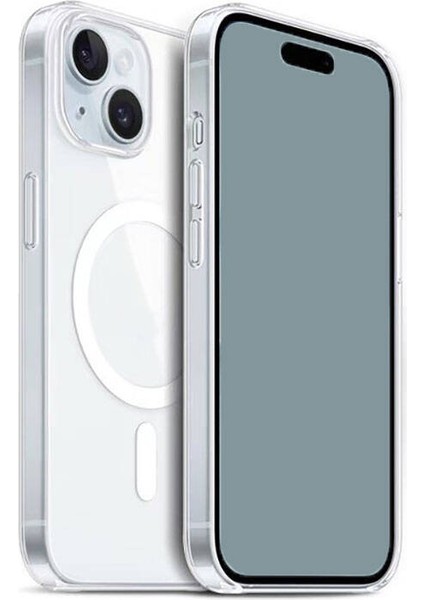 Apple iPhone 15 Plus Magsafe Wireless Şarj Şeffaf Silikon Kılıf