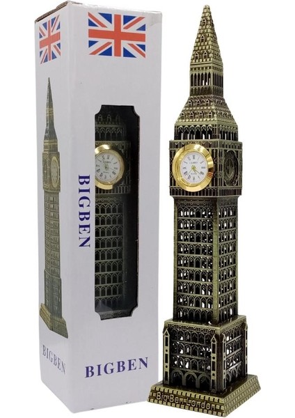 Dünyadan Hediyeler Vintage Metal Ingiltere London Big Ben Saat Kulesi Antik Bronz 23 cm