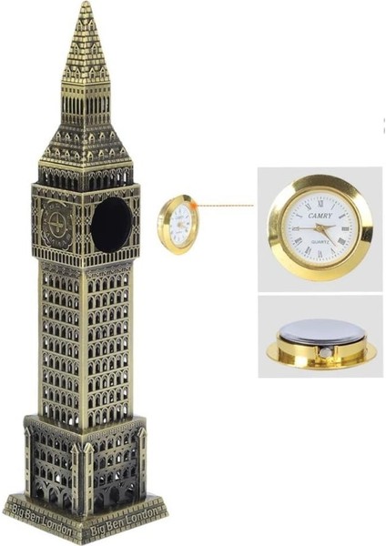 Dünyadan Hediyeler Vintage Metal Ingiltere London Big Ben Saat Kulesi Antik Bronz 23 cm