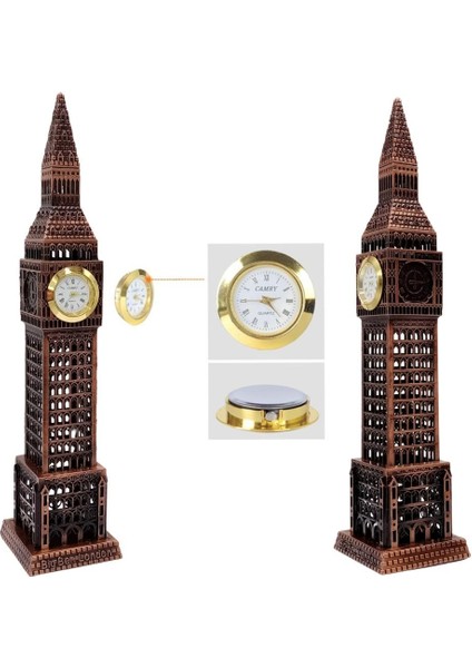 Dünyadan Hediyeler Vintage Metal Ingiltere London Big Ben Saat Kulesi Antik Bakır 23 cm