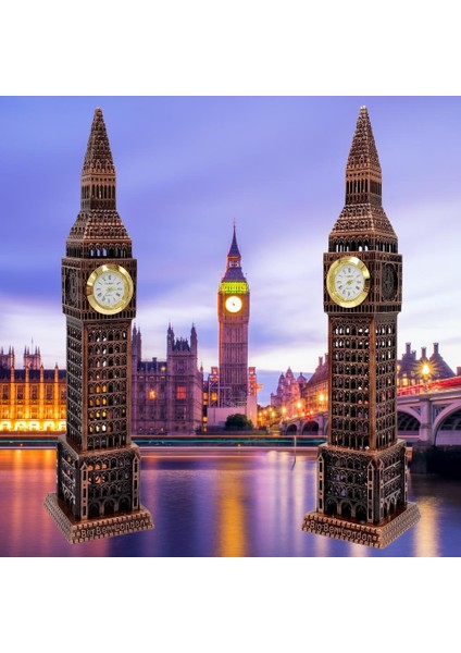 Dünyadan Hediyeler Vintage Metal Ingiltere London Big Ben Saat Kulesi Antik Bakır 23 cm