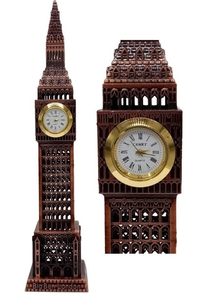 Dünyadan Hediyeler Vintage Metal Ingiltere London Big Ben Saat Kulesi Antik Bakır 23 cm