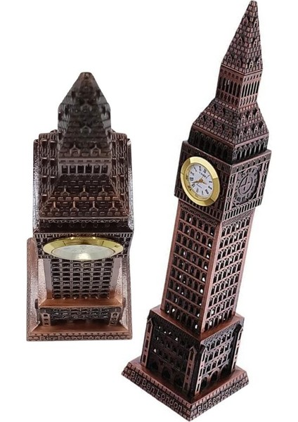 Dünyadan Hediyeler Vintage Metal Ingiltere London Big Ben Saat Kulesi Antik Bakır 23 cm