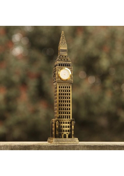 Dünyadan Hediyeler Vintage Metal Ingiltere London Big Ben Saat Kulesi Antik Bronz 23 cm