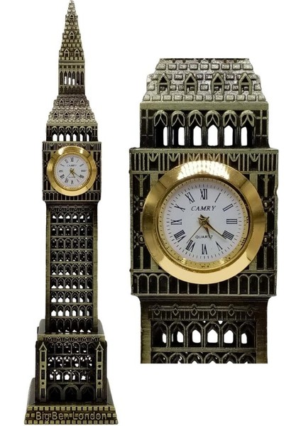 Dünyadan Hediyeler Vintage Metal Ingiltere London Big Ben Saat Kulesi Antik Bronz 23 cm