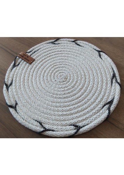 2'li Ekru Nihale Hasır El Yapımı Mutfak Aksesuar Tarz Moda Yemek Sofra Altlık - 22X22CM fiyatları