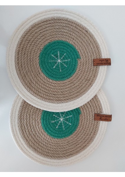 2'li Nihale Hasır El Yapımı Mutfak Aksesuar Tarz Moda Yemek Sofra Altlık - 22X22CM fiyatları