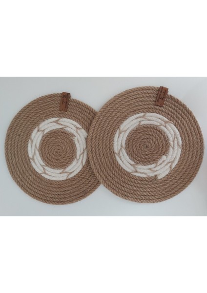 2'li Nihale Hasır El Yapımı Mutfak Aksesuar Tarz Moda Yemek Sofra Altlık - 22X22CM