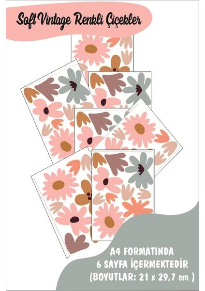 Soft Vintage Renkli Çiçekler Karışık Seri Botanik Bahçe Duvar Etiketleri fırsatları