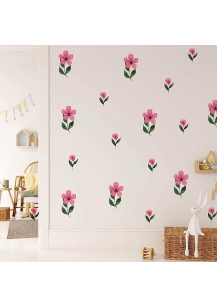 Lizpo Decor Renkli Pembeli Boho Tarzı Duvar Çıkartması, Renkli Çocuk Odası Dekorasyon Sticker Etiket