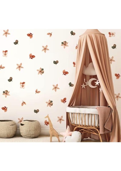 Minimalist Sonbahar Soyut Çiçek Boho Tarzı Kabuğu ve Sopa Suluboya Duvar Sticker fiyatları