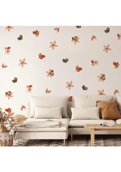Minimalist Sonbahar Soyut Çiçek Boho Tarzı Kabuğu ve Sopa Suluboya Duvar Sticker modelleri
