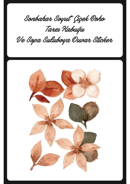 Minimalist Sonbahar Soyut Çiçek Boho Tarzı Kabuğu ve Sopa Suluboya Duvar Sticker fırsatları