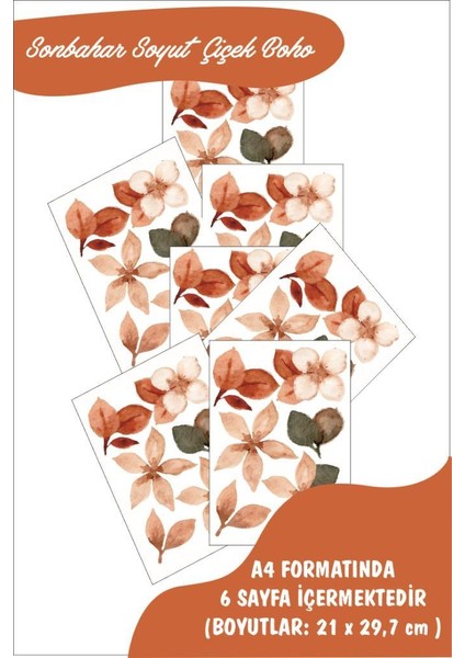 Minimalist Sonbahar Soyut Çiçek Boho Tarzı Kabuğu ve Sopa Suluboya Duvar Sticker indirimleri