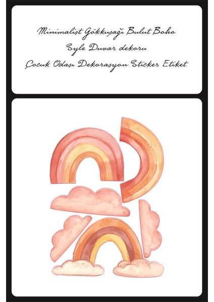 Minimalist Gökkuşağı Bulut Boho Syle Duvar Dekoru Çocuk Odası Dekorasyon Sticker Etiket modelleri