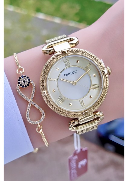 Kadın Kol Saati 34 mm Altın Renkli Çelik Kordon 3 ATM Yuvarlak Kasa fiyatları