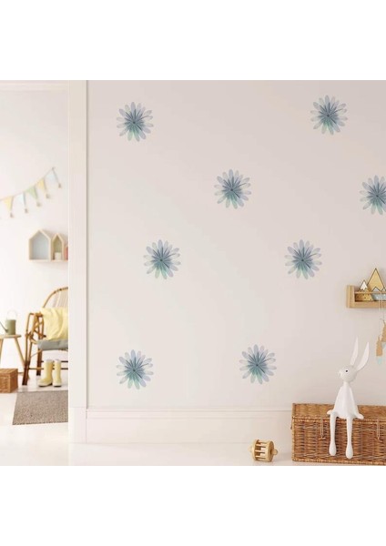 Soft Papatya Bohem Vintage Mavi Çiçek Soft Pastel Boho Tarzı Suluboya Çiçek Duvar Dekorasyon Etiket fiyatları