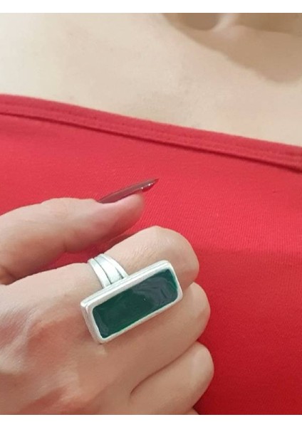 Gümüş Kaplama Antik Çelik Kadın Renkli Ayarlanabilir Yüzük fiyatları