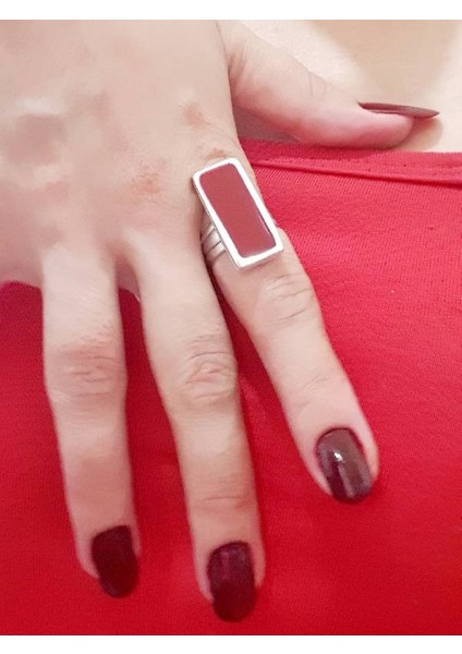 Gümüş Kaplama Antik Çelik Kadın Renkli Ayarlanabilir Yüzük modelleri