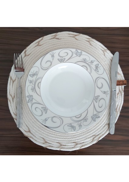 Amerikan Servis Supla Takımı Tabak Altlığı Mutfak Hasır Sepet Sunum Hediye 33X33CM