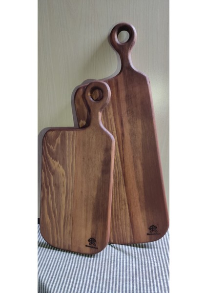 Doğal Ahşap Koyu Ceviz Kesme ve Servis Tahtası 2 Parça