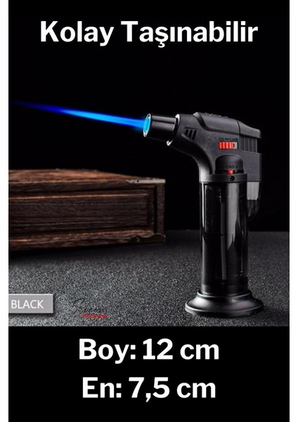 Ayaklı Premium Doldurulabilir Depolu Vantuzlu 1300 Derece Torch Kamp Mangal Piknik Pürmüz Çakmak fırsatları