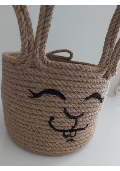 Hasır Sepet Tavşan Düzenleyici Organizer Dekorasyon Hediyelik Sunum Tasarım 18X13 cm fiyatları