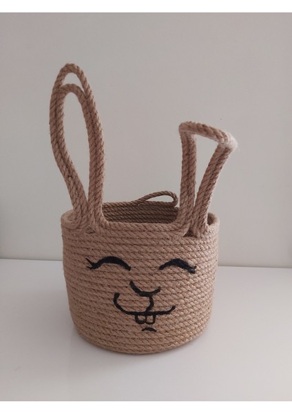 Hasır Sepet Tavşan Düzenleyici Organizer Dekorasyon Hediyelik Sunum Tasarım 18X13 cm fırsatları