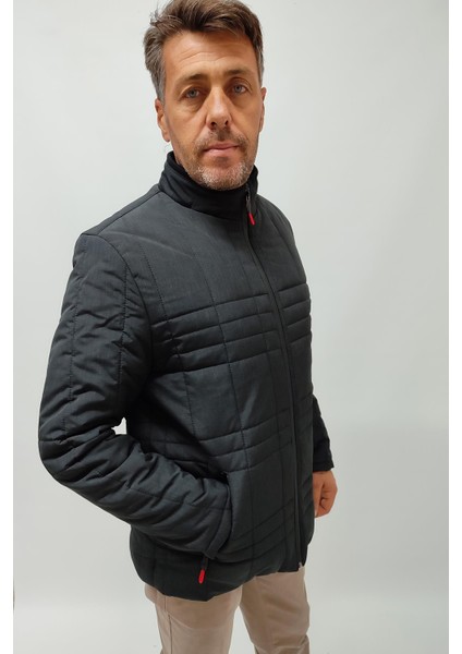 Erkek Önden Fermuarlı Iç Cepli Dik Yaka Polarlı Iç Astarlı Erkek Mont Günlük Mont modelleri