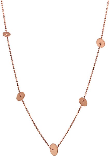 925 Ayar Gold Kaplamalı Top Zincirli Araları Pullu Gümüş Kolye fiyatları