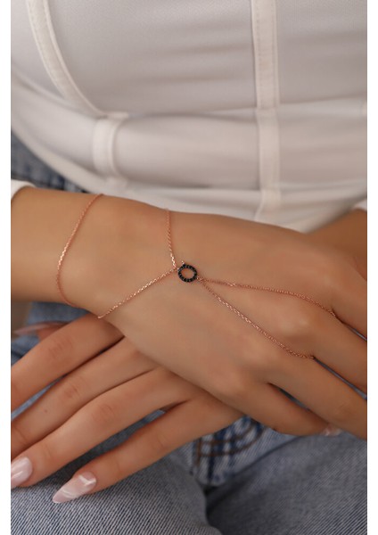 925 Ayar Rose Kaplamalı Siyah Taşlı G Harfi Gümüş Şahmeran indirimleri