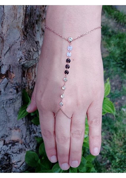 925 Ayar Rose Kaplamalı Pul ve Beyaz Taşlı Gümüş Şahmeran fiyatları