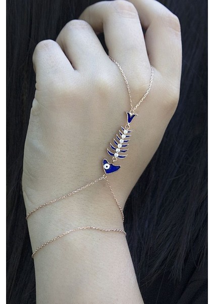 925 Ayar Rose Kaplama Mavi Mineli Beyaz Taşlı Balık Kılçığı Gümüş Şahmeran modelleri